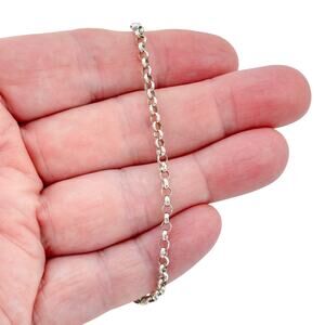 Vintage Sterling Silver 925 Rolo Chain Anklet 9.5"
